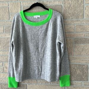 Scott & Scott London Cashmere Sweater Gray Contrast Green size M